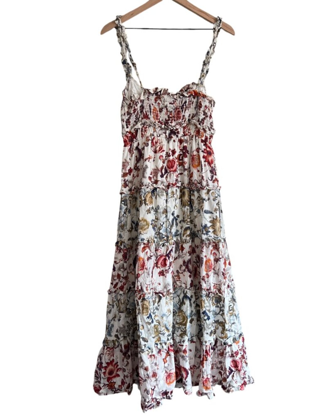 By Anthropologie Sleeveless Square-Neck Ruffle Tiered Midi Dress - Picture 6 of 6